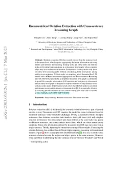 Document-level Relation Extraction with Cross-sentence Reasoning Graph