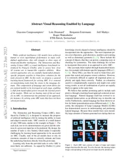 Abstract Visual Reasoning Enabled by Language