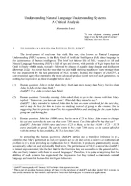 Understanding Natural Language Understanding Systems. A Critical
  Analysis