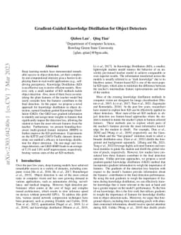 Gradient-Guided Knowledge Distillation for Object Detectors