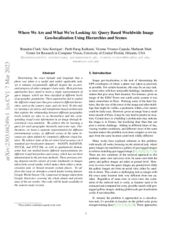 Where We Are and What We're Looking At: Query Based Worldwide Image
  Geo-localization Using Hierarchies and Scenes