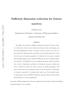 Sufficient dimension reduction for feature matrices