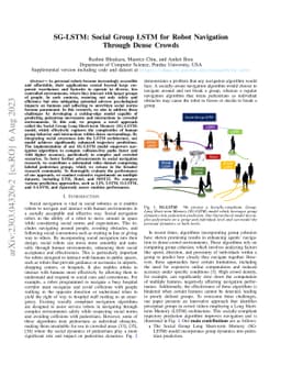 SG-LSTM: Social Group LSTM for Robot Navigation Through Dense Crowds