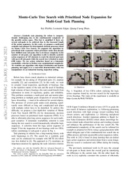 Monte-Carlo Tree Search with Prioritized Node Expansion for Multi-Goal
  Task Planning