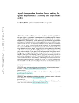 A path in regression Random Forest looking for spatial dependence: a
  taxonomy and a systematic review