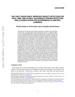 You Only Crash Once: Improved Object Detection for Real-Time,
  Sim-to-Real Hazardous Terrain Detection and Classification for Autonomous
  Planetary Landings