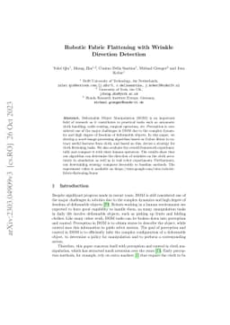 Robotic Fabric Flattening with Wrinkle Direction Detection