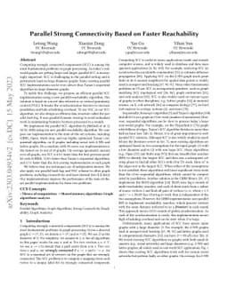 Parallel Strong Connectivity Based on Faster Reachability