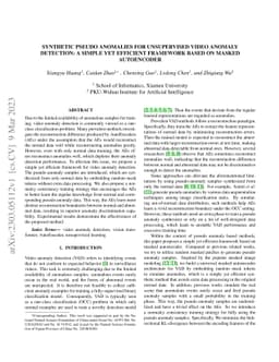 Synthetic Pseudo Anomalies for Unsupervised Video Anomaly Detection: A
  Simple yet Efficient Framework based on Masked Autoencoder