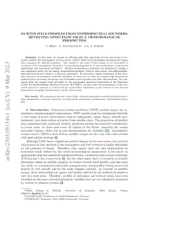 3D wind field profiles from hyperspectral sounders: revisiting
  optic-flow from a meteorological perspective
