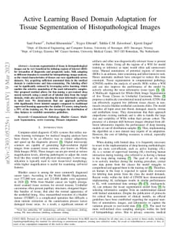Active Learning Based Domain Adaptation for Tissue Segmentation of
  Histopathological Images