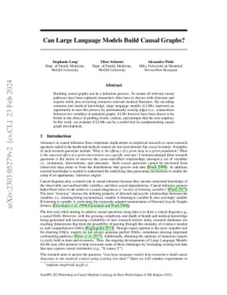 Can large language models build causal graphs?