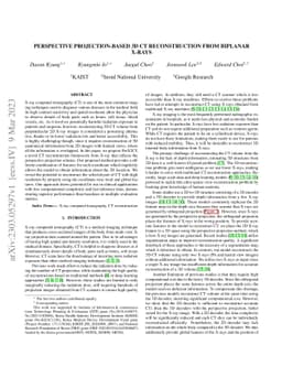 Perspective Projection-Based 3D CT Reconstruction from Biplanar X-rays