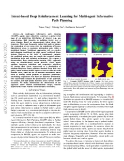 Intent-based Deep Reinforcement Learning for Multi-agent Informative
  Path Planning