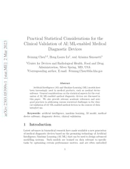 Practical Statistical Considerations for the Clinical Validation of
  AI/ML-enabled Medical Diagnostic Devices