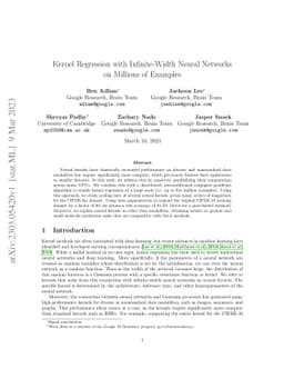 Kernel Regression with Infinite-Width Neural Networks on Millions of
  Examples