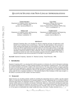 Quantum Splines for Non-Linear Approximations