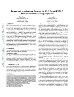 Power and Interference Control for VLC-Based UDN: A Reinforcement
  Learning Approach