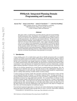 PDSketch: Integrated Planning Domain Programming and Learning