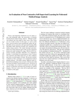 An Evaluation of Non-Contrastive Self-Supervised Learning for Federated
  Medical Image Analysis