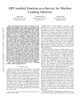GPU-enabled Function-as-a-Service for Machine Learning Inference