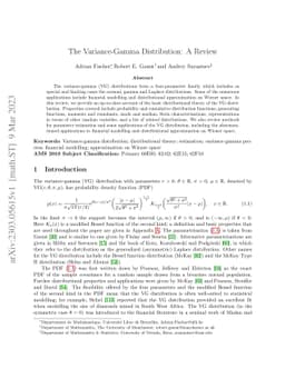 The Variance-Gamma Distribution: A Review