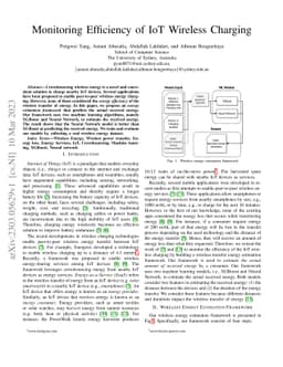 Monitoring Efficiency of IoT Wireless Charging