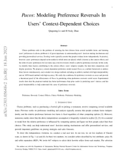 Pacos: Modeling Users' Interpretable and Context-Dependent Choices in
  Preference Reversals