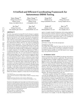 A Unified and Efficient Coordinating Framework for Autonomous DBMS
  Tuning