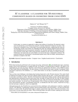 IC classifier: a classifier for 3D industrial components based on
  geometric prior using GNN