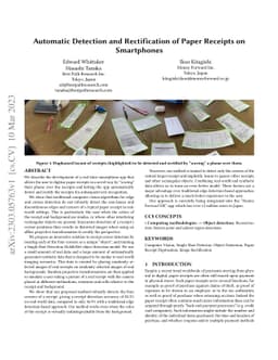 Automatic Detection and Rectification of Paper Receipts on Smartphones