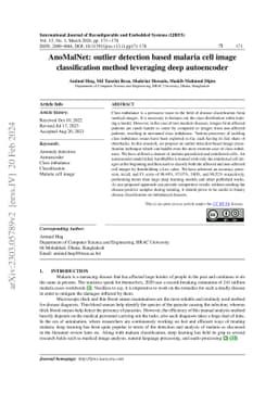 AnoMalNet: Outlier Detection based Malaria Cell Image Classification
  Method Leveraging Deep Autoencoder