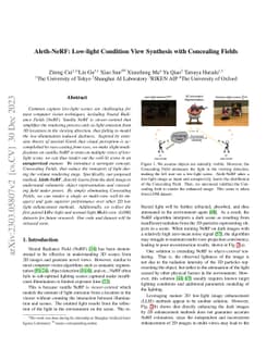 Aleth-NeRF: Low-light Condition View Synthesis with Concealing Fields