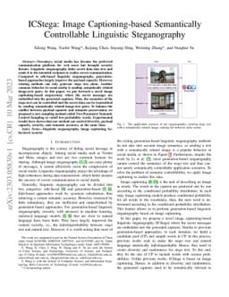 ICStega: Image Captioning-based Semantically Controllable Linguistic
  Steganography