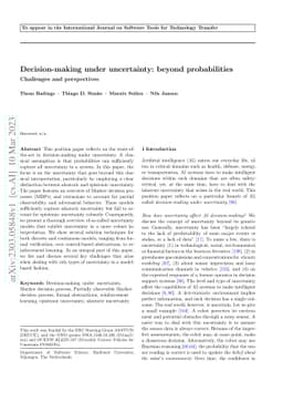 Decision-Making Under Uncertainty: Beyond Probabilities