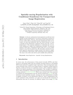 Spatially-varying Regularization with Conditional Transformer for
  Unsupervised Image Registration
