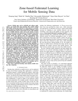 Zone-based Federated Learning for Mobile Sensing Data