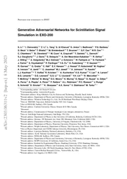 Generative Adversarial Networks for Scintillation Signal Simulation in
  EXO-200