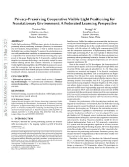 Privacy-Preserving Cooperative Visible Light Positioning for
  Nonstationary Environment: A Federated Learning Perspective