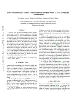 Deep probabilistic model for lossless scalable point cloud attribute
  compression