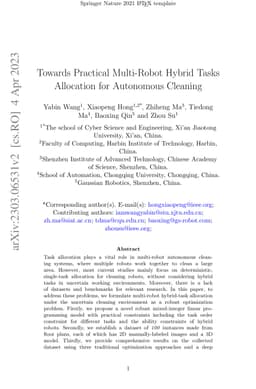 Towards Practical Multi-Robot Hybrid Tasks Allocation for Autonomous
  Cleaning