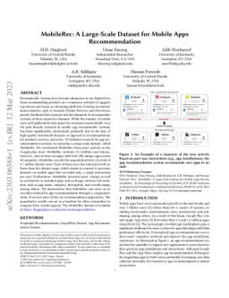 MobileRec: A Large-Scale Dataset for Mobile Apps Recommendation
