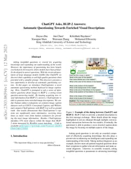 ChatGPT Asks, BLIP-2 Answers: Automatic Questioning Towards Enriched
  Visual Descriptions