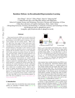 Backdoor Defense via Deconfounded Representation Learning