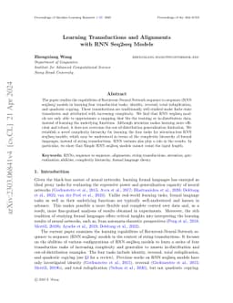 Learning Transductions and Alignments with RNN Seq2seq Models