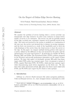 On the Regret of Online Edge Service Hosting