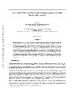 Deploying Offline Reinforcement Learning with Human Feedback