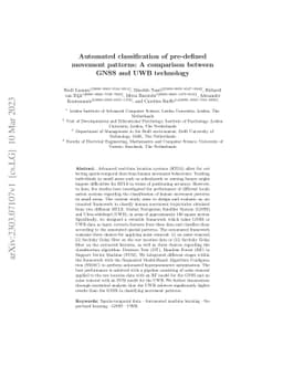 Automated classification of pre-defined movement patterns: A comparison
  between GNSS and UWB technology
