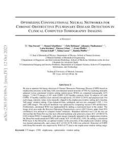Optimizing Convolutional Neural Networks for Chronic Obstructive
  Pulmonary Disease Detection in Clinical Computed Tomography Imaging
