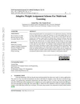 Adaptive Weight Assignment Scheme For Multi-task Learning